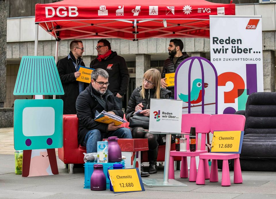 DGB-Aktion für mehr bezahlbaren Wohnraum in Chemnitz